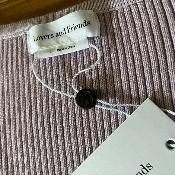 Lovers + Friends Abel Lavender Long Sleeve Knit Sweater Mini Dress New Large - Picture 9 of 13